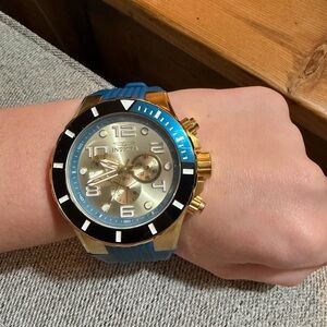 Invicta Men's Blue and Gold Chronograph Watch